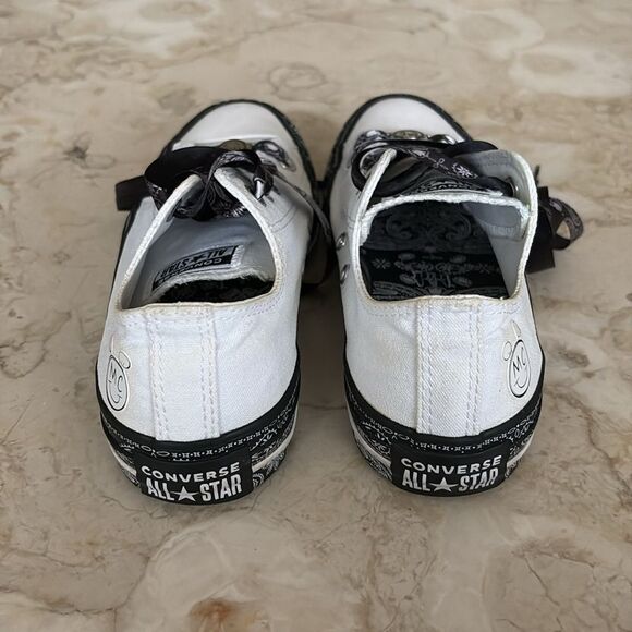 Rare Converse X Miley Cyrus Chuck Taylor All Star Sneakers Black & White Bandana - Picture 12 of 17